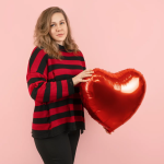 Шар (24''/61 см) Сердце, Красный, Металлик, 1 шт. в уп., 23910P