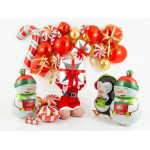 Шар (34''/86 см) Фигура, Пингвин с новогодним подарком, 1 шт., 35387