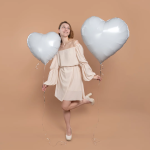 Шар (24''/61 см) Сердце, Белый, 1 шт., 27247