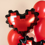 Шар (20''/51 см) Сердце, Пиксельное сердце, Красный, 1 шт., 27670