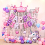 Шар (46''/117 см) Фигура, Голова, Нежный Единорог, Сиреневый, 1 шт., 15236