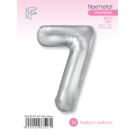 Шар (40''/102 см) Цифра, 7 Slim, Серебро, 1 шт. в уп., C901917P
