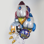 Шар (30''/76 см) Фигура, Ракета, Красный, 1 шт., 901841R