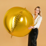 Шар 3D (60''/152 см) Сфера, Золото, 1 шт. в уп., 24010