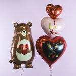 Шар (31''/79 см) Фигура, Мишка с сердцем, 1 шт., 21903