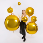 Шар 3D (18''/46 см) Сфера, Золото, 1 шт., 550073