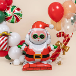 Шар 3D (38''/97 см) Фигура на подставке, Стильный Дед Мороз, 1 шт. в уп., 26878