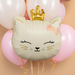 Шар (24''/61 см) Фигура, Кошечка Принцесса, Кремовый, Сатин, 1 шт. в уп., 26288P