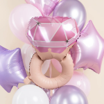 Шар (29''/74 см) Фигура, Кольцо с бриллиантом, Розовый, Сатин, 1 шт., 26819