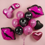 Шар (18''/46 см) Сердце, Черный, Сатин, 1 шт., 180000SFK