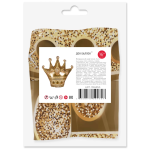 Шар с клапаном (14''/36 см) Мини-фигура, Корона, Золото, 5 шт. в уп. (цв.этик.), 15168S5