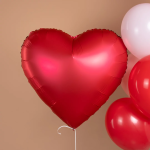 Шар (30''/76 см) Сердце, Красный, Сатин, 1 шт. в уп., 27495