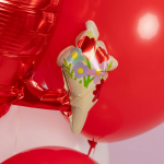 Шар (26''/66 см) Сердце, Влюбленный смайл, Красный, 1 шт., 26335