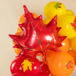 Шар (28''/71 см) Фигура, Кленовый лист, Красный, 1 шт., 26751