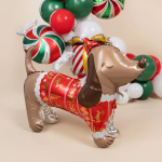 Шар 3D (33''/84 см) Новогодний таксик, 1 шт. в уп., 27066