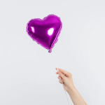 Шар с клапаном (10''/25 см) Мини-сердце, Фуше, Металлик, 1 шт., 27239