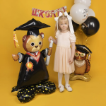 Шар 3D (48''/122 см) Фигура на подставке, Медвежонок Выпускник, 1 шт. в уп., 24574