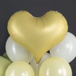 Шар (24''/61 см) Сердце, Люкс, Светлое золото, Сатин, 1 шт. в уп., 24842P