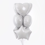 Шар (18''/46 см) Сердце, Белый, 1 шт., 201500B