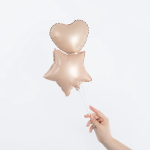 Шар с клапаном (10''/25 см) Мини-сердце, Карамель, Сатин, 1 шт., 27271