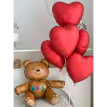 Шар (22''/56 см) Фигура 3D, Сидячий мишка, Коричневый, 1 шт. в уп., 15198