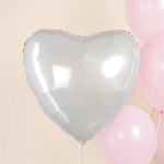 Шар (22''/56 см) Сердце, Белый, 1 шт. в уп., 22018WH-P