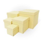 Набор коробок WOW - Сюрприз, Текстура рогожки, Слоновая кость, 21*21*21 см, 5 шт. в упак. , Д11003.066