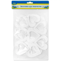 Фигура из пенопласта Сердце, Вензель, 6 см. Белый, 24 шт., 05346