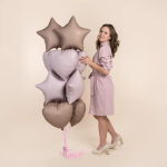 Шар (18''/46 см) Сердце, Пыльная роза, Сатин, 1 шт., 201500SDR