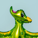 Шар (32''/81 см) Фигура 3D, Динозавр Птеродактиль, Зеленый, 1 шт. в уп., 19564