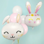 Шар (32''/81 см) Фигура, Цветочный Зайка, Белый, 1 шт., 23360