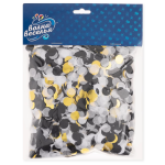 Конфетти купаж, Круг, фольга и тишью, ЧБ в золоте, Металлик, 1 см, 50 г., 6015220