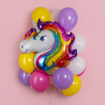 Шар (32''/81 см) Фигура, Голова, Радужный Единорог, 1 шт., L32242