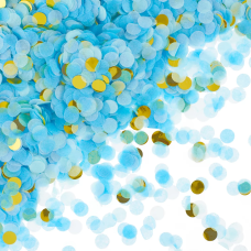 Конфетти купаж, Круг, фольга и тишью, Голубой микс, Металлик, 1 см, 50 г., 6015222
