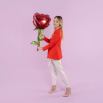 Шар (38''/97 см) Цветок, Роза, Красный, 1 шт. в уп., 26227P