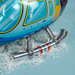 Шар (33''/84 см) Фигура 3D, Вертолет, Синий, 1 шт. в уп., 26027