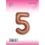 Шар (40''/102 см) Цифра, 5 Slim, Бронза, Металлик, 1 шт. в уп., B901915BZ
