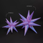 Шар 3D (40''/102 см) Звезда, Составная, Сиреневый, Хамелеон, 1 шт. в уп., 24916