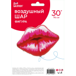 Шар (30''/76 см) Фигура, Губы, Красный, 1 шт. в уп., 15370P