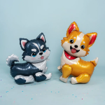 Шар (27''/69 см) Фигура 3D, Щенок Хаски, 1 шт. в уп., 26327