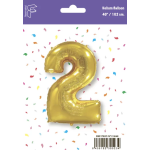 Шар (40''/102 см) Цифра, 2, Золото, 1 шт. в уп., B901762O