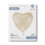 Шар (22''/56 см) Сердце, Кремовый, Сатин, 1 шт. в уп., 220000SCR-P