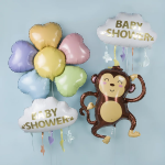 Шар (39''/99 см) Цветок, Лепестки Сердечки, Разноцветный, 1 шт., 23626