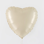Шар (22''/56 см) Сердце, Кремовый, Сатин, 1 шт. в уп., 220000SCR-P