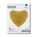 Шар (36''/91 см) Сердце, Золото, Сатин, 1 шт. в уп., 360S00G-P