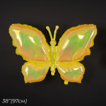 Шар (38''/97 см) Фигура, Бабочка (надув воздухом), Желтый, Хамелеон, 1 шт. в уп., 24983