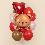 Шар (30''/76 см) Фигура, Мишка с сердцем, 1 шт. в уп., 26672