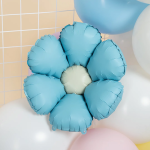 Шар с клапаном (15''/38 см) Мини-цветок, Ромашка, Голубой, Сатин, 5 шт. в уп., 27504