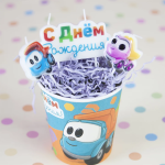 Свечи Грузовичок Лёва, 7 см, 4 шт. с держат., 501825