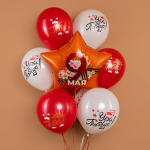 Шар (22''/56 см) Звезда, 9 Мая (георгиевская лента), 1 шт. в уп., 13478